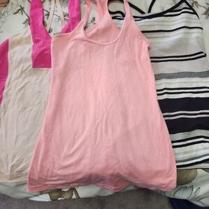 lululemon athletica Pink and Cream Tank Tops